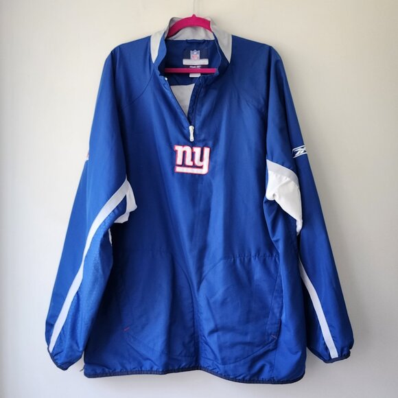 Reebok New York Giants On Field Team Jacket 1/4 Zip Pullover 2XL NFL - Picture 1 of 11